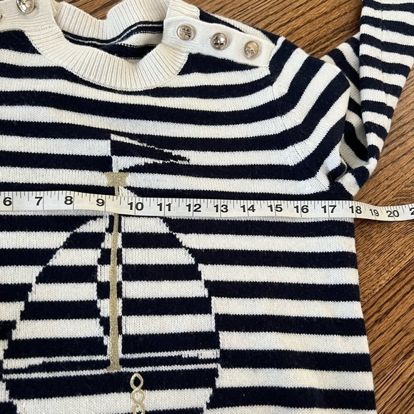Kate‎ Spade | Sailboat Striped Crewneck Sweater Navy White Sz S Nautical - Picture 8 of 9